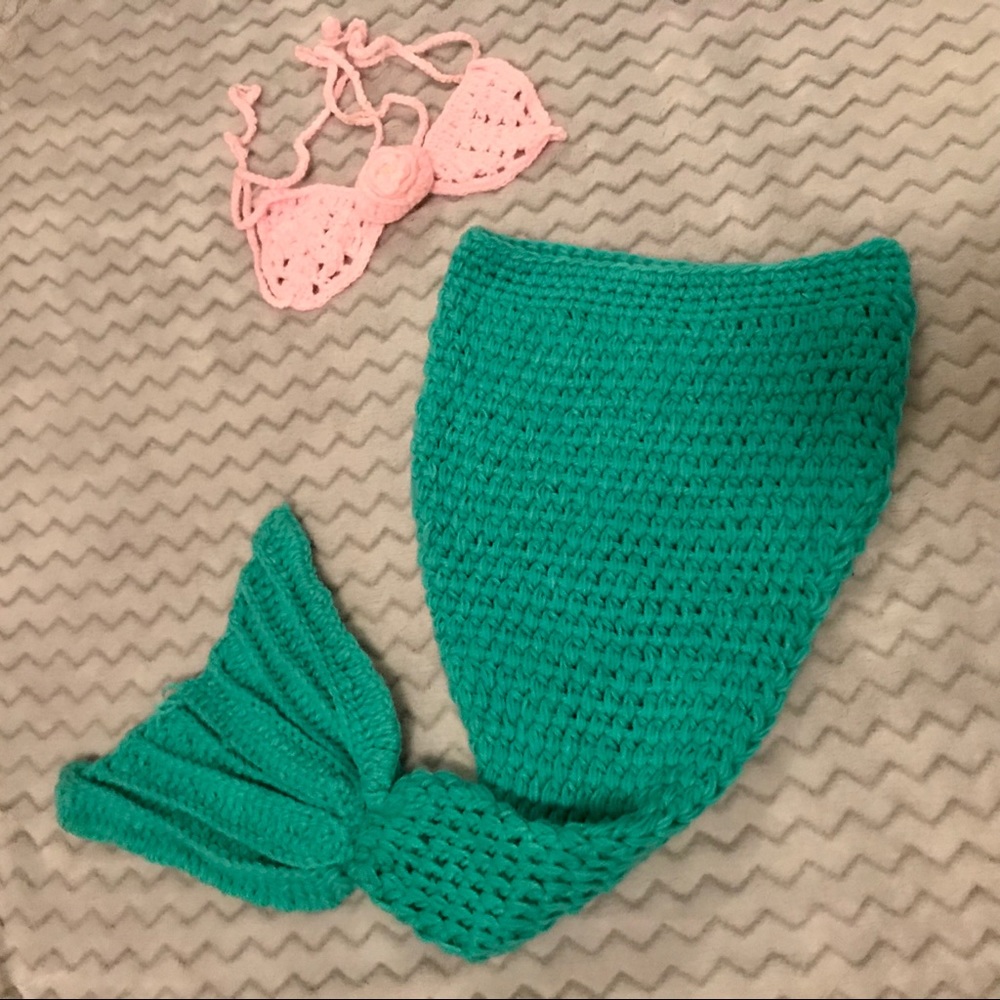 Crocheted Mermaid Newborn Photos Outfit